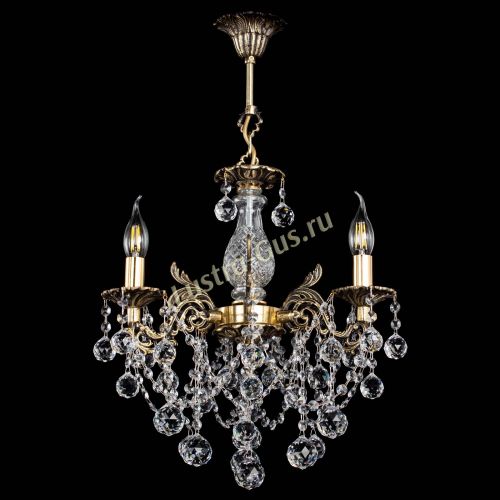 Люстра бронзовая Алфея №3/1 Шар Гусь Хрустальный