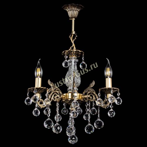 Люстра бронзовая Алфея №3/2 Шар Гусь Хрустальный