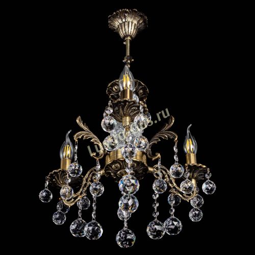 Люстра бронзовая Алфея №3/2 Шар Гусь Хрустальный