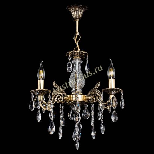 Люстра бронзовая Алфея №3/2 Журавлик Гусь Хрустальный