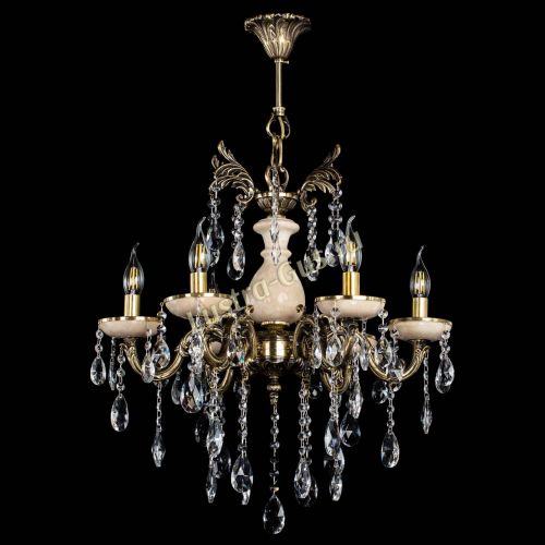 Люстра бронзовая Алфея №6 с камнем шар Гусь Хрустальный