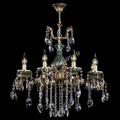 Люстра бронзовая Алфея Малахит №8 баден Гусь Хрустальный