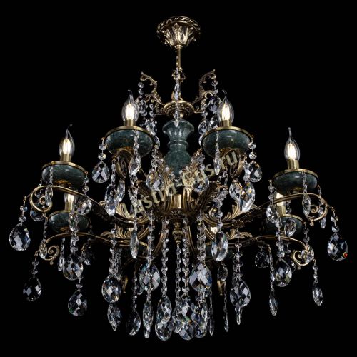 Люстра бронзовая Алфея Малахит №8 баден Гусь Хрустальный