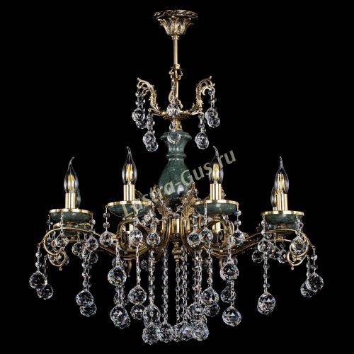 Люстра бронзовая Алфея Малахит №8 шар Гусь Хрустальный