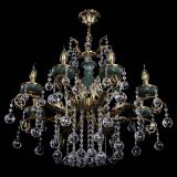 Люстра бронзовая Алфея Малахит №8 шар