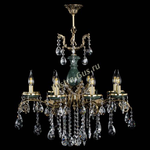 Люстра бронзовая Алфея Малахит №8 звездочка Гусь Хрустальный