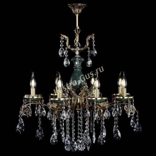 Люстра бронзовая Алфея Малахит №8 звездочка Гусь Хрустальный