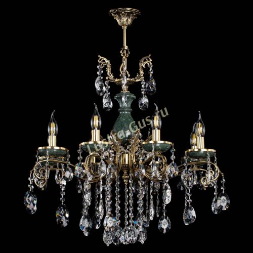 Люстра бронзовая Алфея Малахит №8 звездочка Гусь Хрустальный