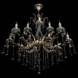 Люстра бронзовая Алфея Малахит №12 шар черная