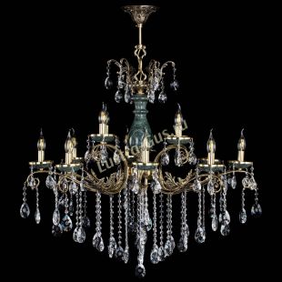 Бронзовая люстра Люстра бронзовая Алфея Малахит №12 звездочка