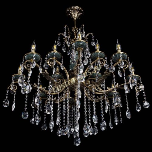 Люстра бронзовая Алфея Малахит №12 звездочка Гусь Хрустальный