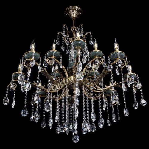 Люстра бронзовая Алфея Малахит №12 звездочка Гусь Хрустальный