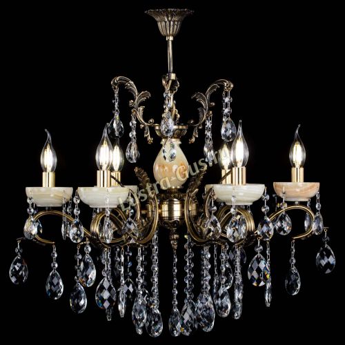 Люстра бронзовая Алфея Оникс №6/2 баден Гусь Хрустальный