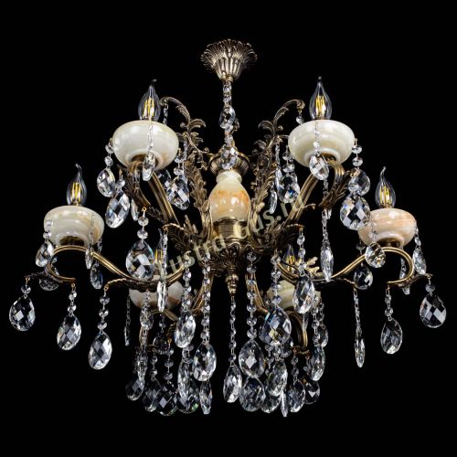 Люстра бронзовая Алфея Оникс №6/2 баден Гусь Хрустальный