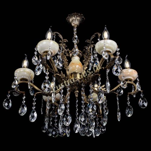 Люстра бронзовая Алфея Оникс №6/2 баден Гусь Хрустальный