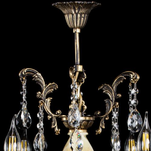 Люстра бронзовая Алфея Оникс №6/2 баден Гусь Хрустальный