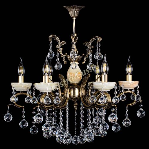 Люстра бронзовая Алфея Оникс №6/2 шар Гусь Хрустальный