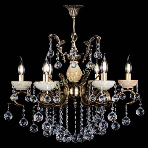 Люстра бронзовая Алфея Оникс №6/2 шар Гусь Хрустальный