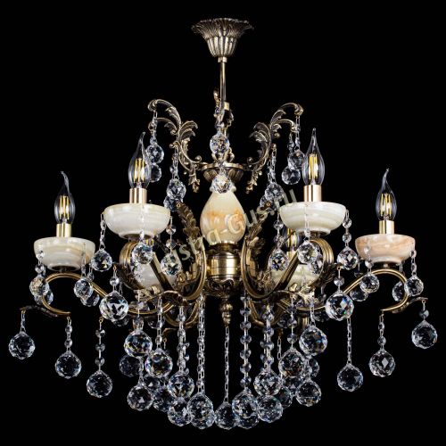 Люстра бронзовая Алфея Оникс №6/2 шар Гусь Хрустальный