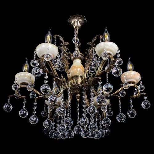 Люстра бронзовая Алфея Оникс №6/2 шар Гусь Хрустальный