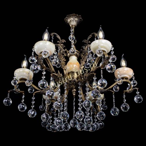 Люстра бронзовая Алфея Оникс №6/2 шар Гусь Хрустальный