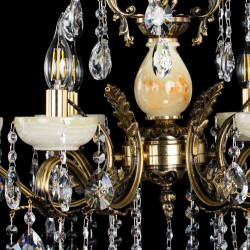 Люстра бронзовая Алфея Оникс №6/2 звездочка Гусь Хрустальный