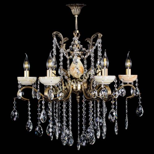 Люстра бронзовая Алфея Оникс №6 баден Гусь Хрустальный