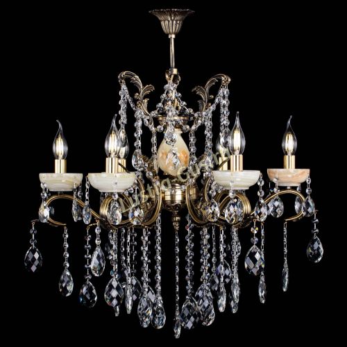 Люстра бронзовая Алфея Оникс №6 баден Гусь Хрустальный