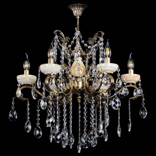 Люстра бронзовая Алфея Оникс №6 баден Гусь Хрустальный