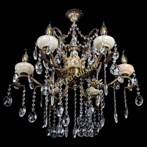 Люстра бронзовая Алфея Оникс №6 баден Гусь Хрустальный