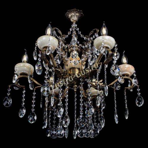 Люстра бронзовая Алфея Оникс №6 баден Гусь Хрустальный