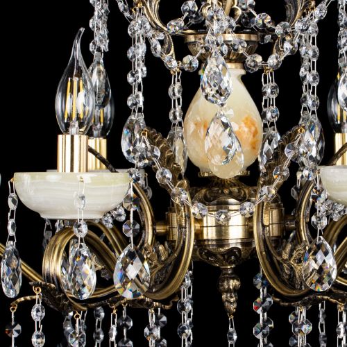 Люстра бронзовая Алфея Оникс №6 баден Гусь Хрустальный