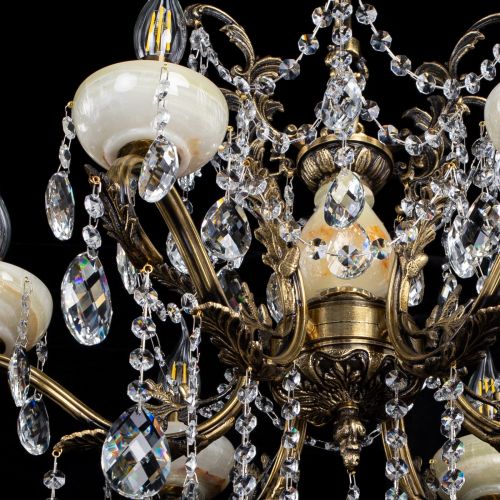 Люстра бронзовая Алфея Оникс №6 баден Гусь Хрустальный