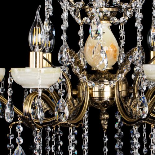 Люстра бронзовая Алфея Оникс №6 шар Гусь Хрустальный