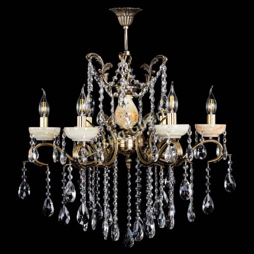 Люстра бронзовая Алфея Оникс №6 журавлик Гусь Хрустальный