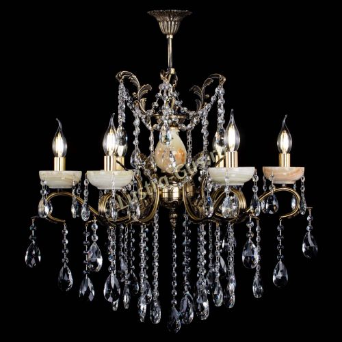 Люстра бронзовая Алфея Оникс №6 журавлик Гусь Хрустальный