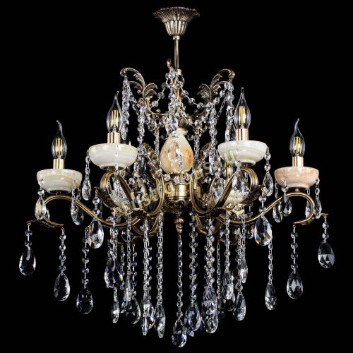 Люстра бронзовая Алфея Оникс №6 журавлик Гусь Хрустальный