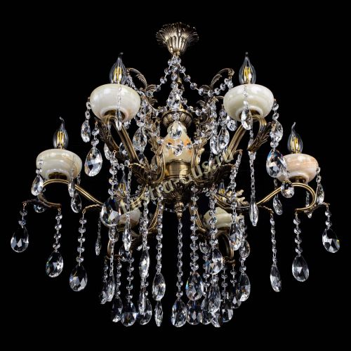 Люстра бронзовая Алфея Оникс №6 журавлик Гусь Хрустальный