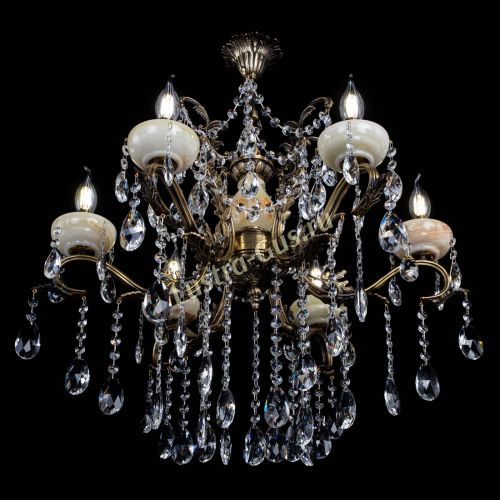 Люстра бронзовая Алфея Оникс №6 журавлик Гусь Хрустальный