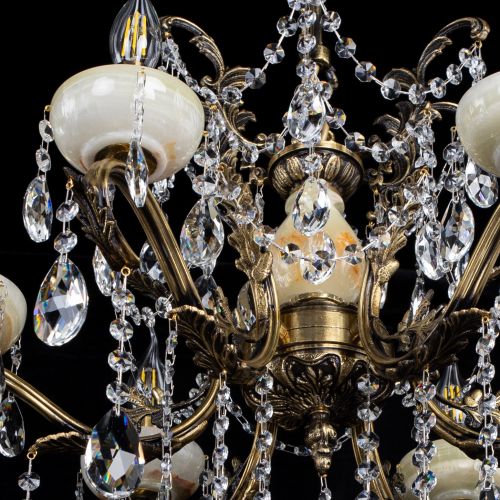 Люстра бронзовая Алфея Оникс №6 журавлик Гусь Хрустальный