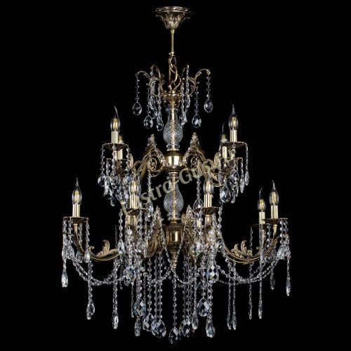 Люстра бронзовая Кассандра Алфея №12 баден Гусь Хрустальный