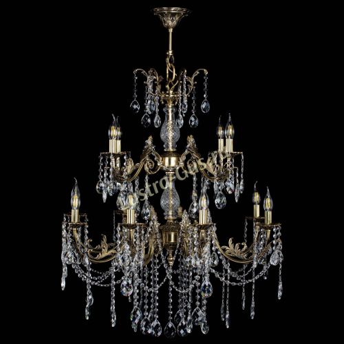 Люстра бронзовая Кассандра Алфея №12 баден Гусь Хрустальный
