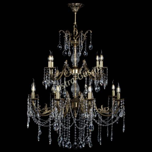 Люстра бронзовая Кассандра Алфея №12 баден Гусь Хрустальный