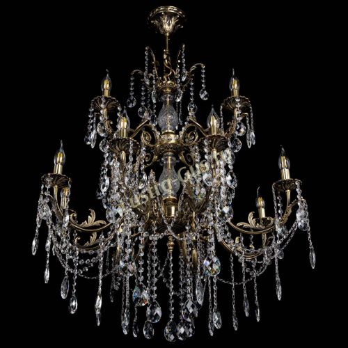 Люстра бронзовая Кассандра Алфея №12 баден Гусь Хрустальный