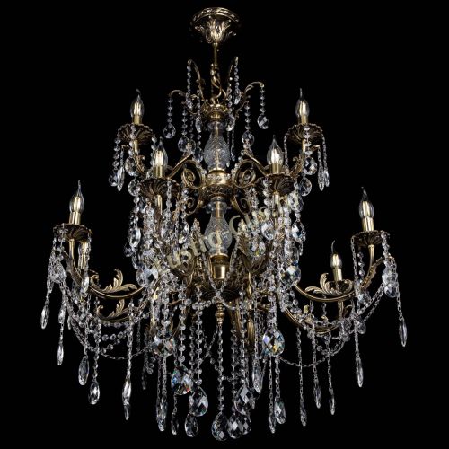 Люстра бронзовая Кассандра Алфея №12 баден Гусь Хрустальный