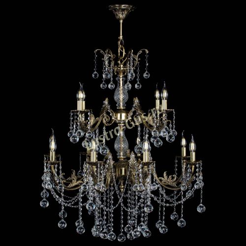 Люстра бронзовая Кассандра Алфея №12 шар Гусь Хрустальный