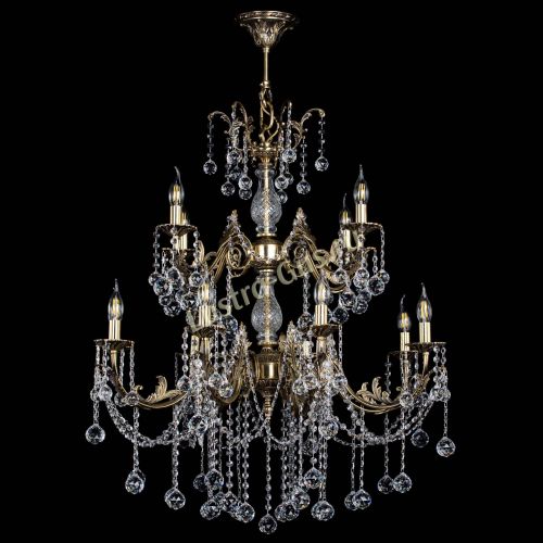 Люстра бронзовая Кассандра Алфея №12 шар Гусь Хрустальный