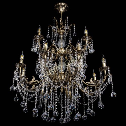 Люстра бронзовая Кассандра Алфея №12 шар Гусь Хрустальный