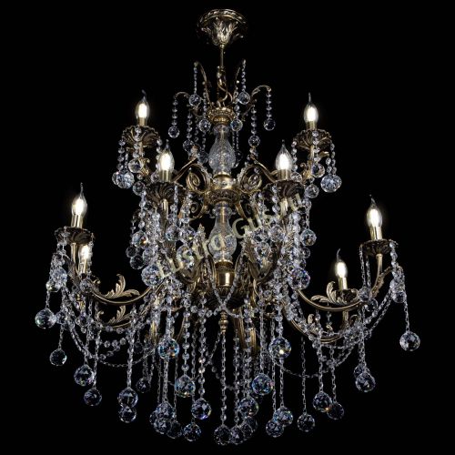 Люстра бронзовая Кассандра Алфея №12 шар Гусь Хрустальный