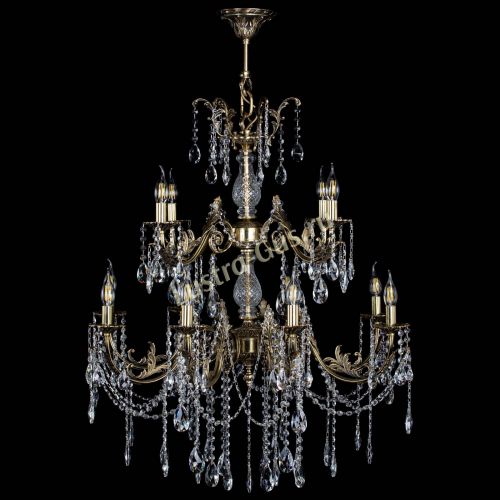 Люстра бронзовая Кассандра Алфея №12 журавлик Гусь Хрустальный